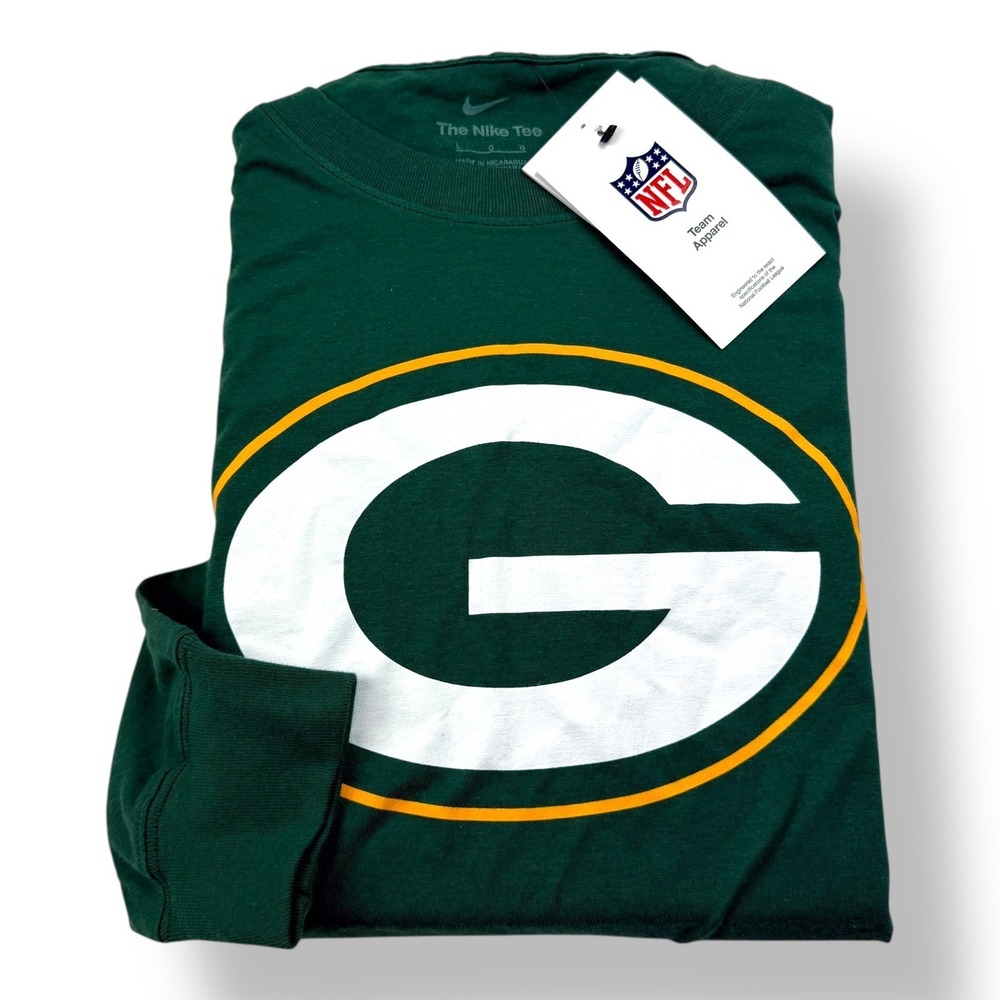 Nike Green Bay Packers NFL Long Sleeve T-Shirt Large Green NWT‎ NKAC-3EE-7T-CLH
